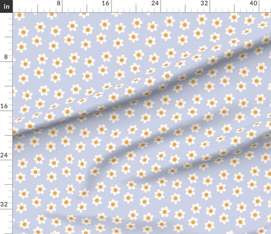 Groovy Retro Flowers 90S Daisy Boho Cute Girly Girls Room Tween Nineties Vintage Floral Purple Custom Printed Fabric by Spoonflower Various Fabrics by the Yard or Fat Quarter